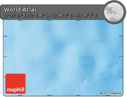 Physical Map of the Area around 32° 17' 31" S, 163° 16' 30" E