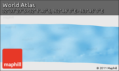 Physical Panoramic Map of the Area around 32° 17' 31" S, 163° 16' 30" E