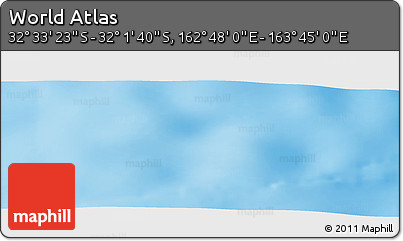Physical Panoramic Map of the Area around 32° 17' 31" S, 163° 16' 30" E