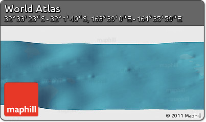 Satellite Panoramic Map of the Area around 32° 17' 31" S, 164° 7' 30" E