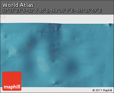 Satellite 3D Map of the Area around 32° 17' 31" S, 164° 58' 29" E