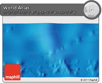 Physical 3D Map of the Area around 32° 17' 31" S, 166° 31' 30" W