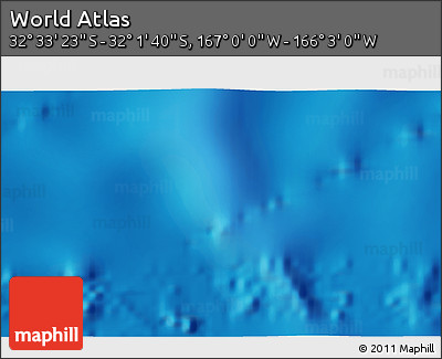 Physical 3D Map of the Area around 32° 17' 31" S, 166° 31' 30" W