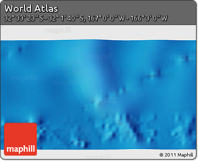 Physical 3D Map of the Area around 32° 17' 31" S, 166° 31' 30" W