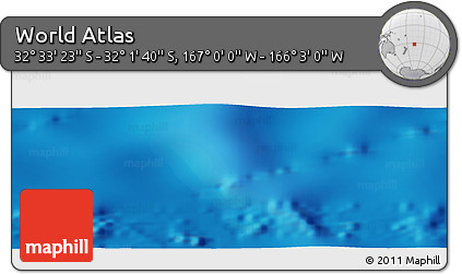 Physical Panoramic Map of the Area around 32° 17' 31" S, 166° 31' 30" W