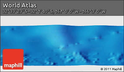 Physical Panoramic Map of the Area around 32° 17' 31" S, 166° 31' 30" W