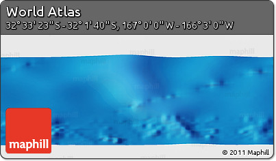 Physical Panoramic Map of the Area around 32° 17' 31" S, 166° 31' 30" W
