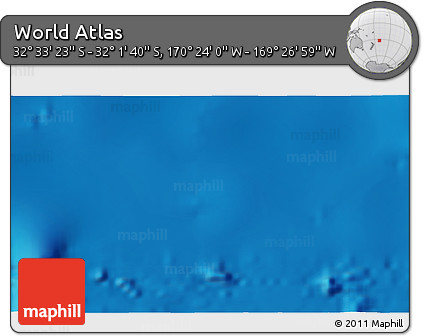 Physical 3D Map of the Area around 32° 17' 31" S, 169° 55' 30" W