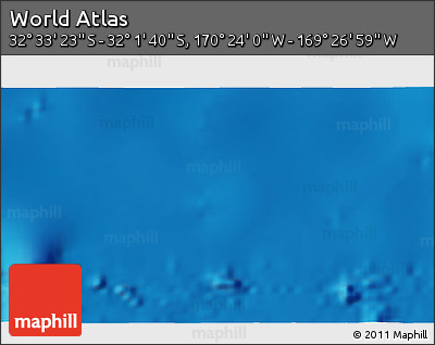 Physical 3D Map of the Area around 32° 17' 31" S, 169° 55' 30" W