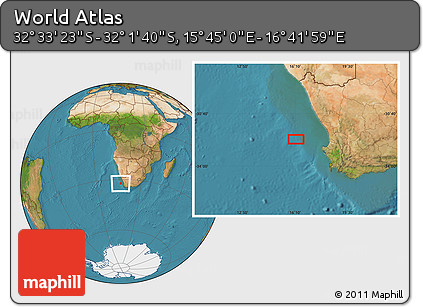 Satellite Location Map of the Area around 32° 17' 31" S, 16° 13' 30" E