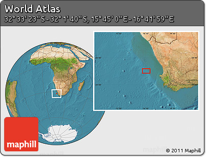 Satellite Location Map of the Area around 32° 17' 31" S, 16° 13' 30" E