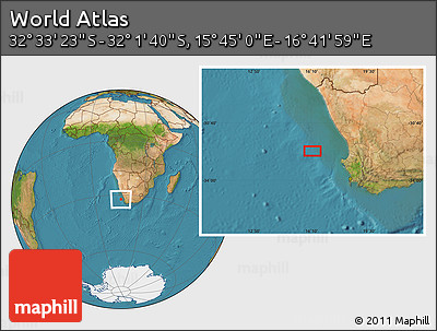 Satellite Location Map of the Area around 32° 17' 31" S, 16° 13' 30" E