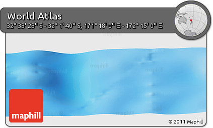 Physical Panoramic Map of the Area around 32° 17' 31" S, 171° 46' 30" E