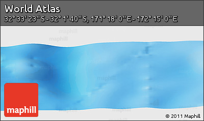 Physical Panoramic Map of the Area around 32° 17' 31" S, 171° 46' 30" E