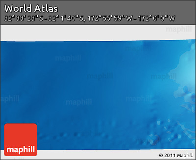 Physical 3D Map of the Area around 32° 17' 31" S, 172° 28' 29" W