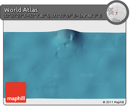 Satellite 3D Map of the Area around 32° 17' 31" S, 174° 19' 29" E