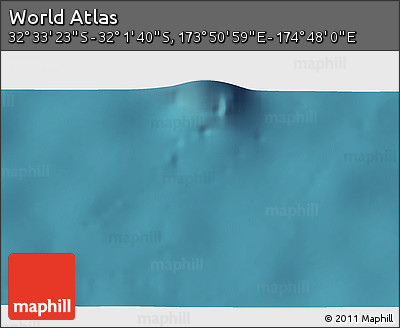 Satellite 3D Map of the Area around 32° 17' 31" S, 174° 19' 29" E