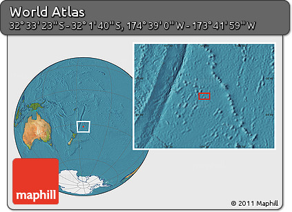 Satellite Location Map of the Area around 32° 17' 31" S, 174° 10' 30" W