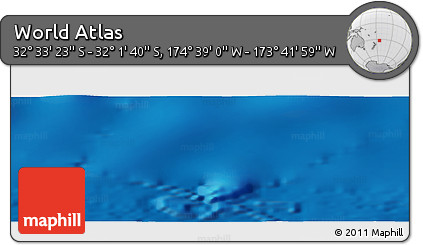 Physical Panoramic Map of the Area around 32° 17' 31" S, 174° 10' 30" W