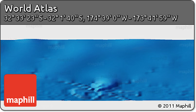 Physical Panoramic Map of the Area around 32° 17' 31" S, 174° 10' 30" W