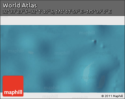 Satellite 3D Map of the Area around 32° 17' 31" S, 175° 10' 30" E
