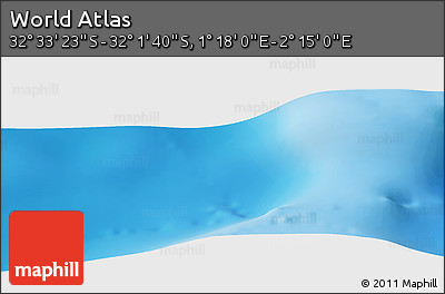 Physical Panoramic Map of the Area around 32° 17' 31" S, 1° 46' 29" E