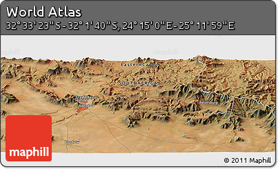 Satellite Panoramic Map of the Area around 32° 17' 31" S, 24° 43' 30" E