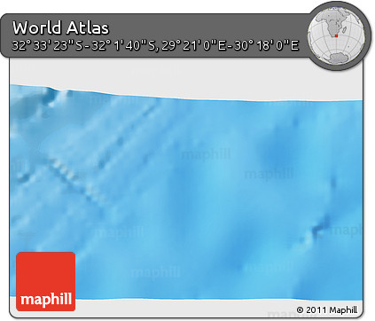 Physical 3D Map of the Area around 32° 17' 31" S, 29° 49' 30" E