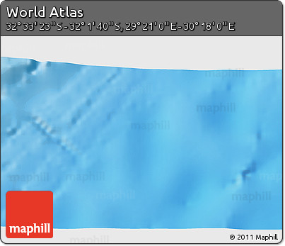 Physical 3D Map of the Area around 32° 17' 31" S, 29° 49' 30" E