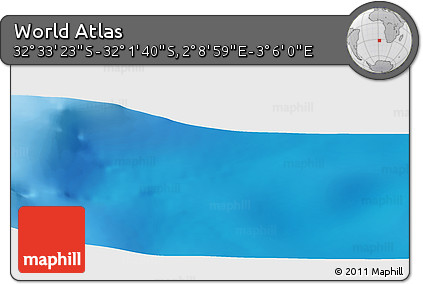 Physical Panoramic Map of the Area around 32° 17' 31" S, 2° 37' 30" E
