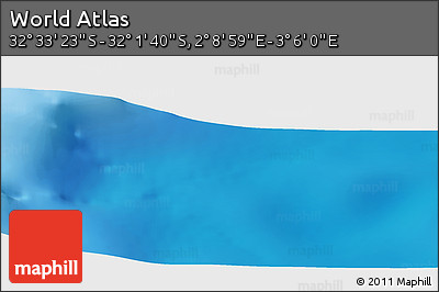 Physical Panoramic Map of the Area around 32° 17' 31" S, 2° 37' 30" E
