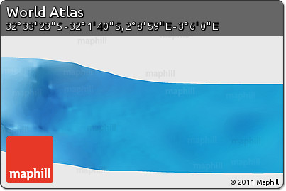 Physical Panoramic Map of the Area around 32° 17' 31" S, 2° 37' 30" E