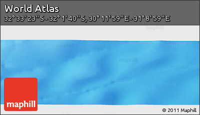 Physical Panoramic Map of the Area around 32° 17' 31" S, 30° 40' 29" E