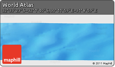 Physical Panoramic Map of the Area around 32° 17' 31" S, 30° 40' 29" E