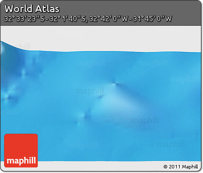 Physical 3D Map of the Area around 32° 17' 31" S, 32° 13' 30" W