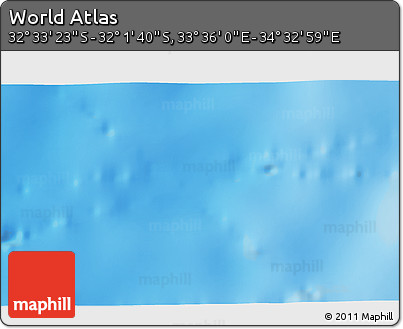Physical 3D Map of the Area around 32° 17' 31" S, 34° 4' 30" E
