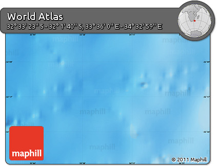 Physical Map of the Area around 32° 17' 31" S, 34° 4' 30" E