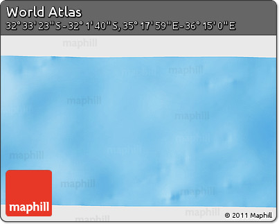 Physical 3D Map of the Area around 32° 17' 31" S, 35° 46' 29" E