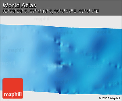 Physical 3D Map of the Area around 32° 17' 31" S, 36° 37' 30" E