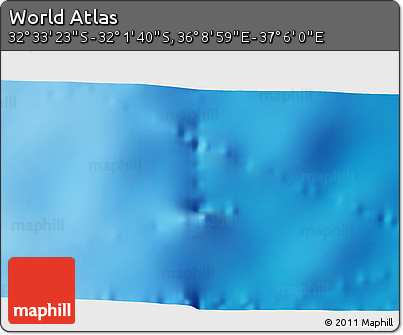 Physical 3D Map of the Area around 32° 17' 31" S, 36° 37' 30" E