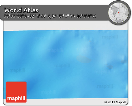 Physical 3D Map of the Area around 32° 17' 31" S, 36° 28' 30" W