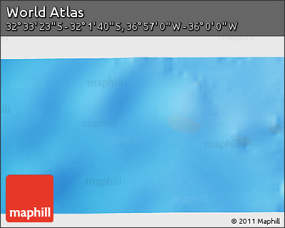 Physical 3D Map of the Area around 32° 17' 31" S, 36° 28' 30" W