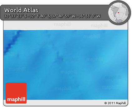 Physical 3D Map of the Area around 32° 17' 31" S, 37° 19' 30" W