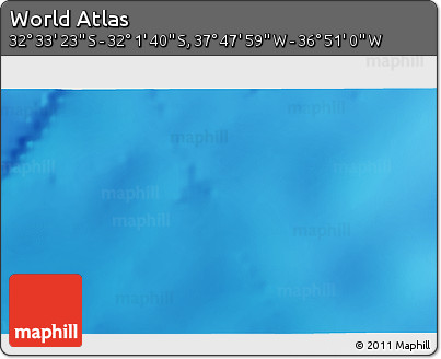 Physical 3D Map of the Area around 32° 17' 31" S, 37° 19' 30" W