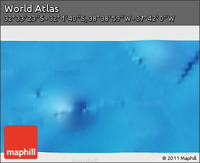 Physical 3D Map of the Area around 32° 17' 31" S, 38° 10' 29" W