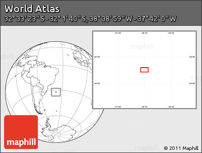 Blank Location Map of the Area around 32° 17' 31" S, 38° 10' 29" W