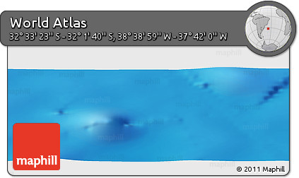 Shaded Relief Panoramic Map of the Area around 32° 17' 31" S, 38° 10' 29" W