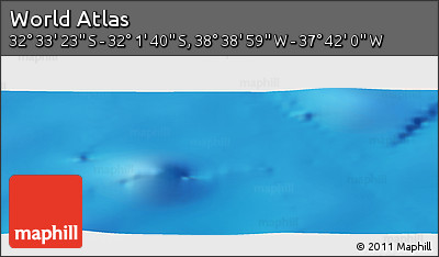 Shaded Relief Panoramic Map of the Area around 32° 17' 31" S, 38° 10' 29" W
