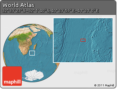 Satellite Location Map of the Area around 32° 17' 31" S, 40° 52' 30" E
