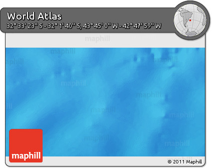 Physical 3D Map of the Area around 32° 17' 31" S, 43° 16' 29" W